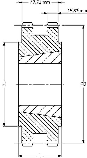 Звездочка PHS 16B-2TB45